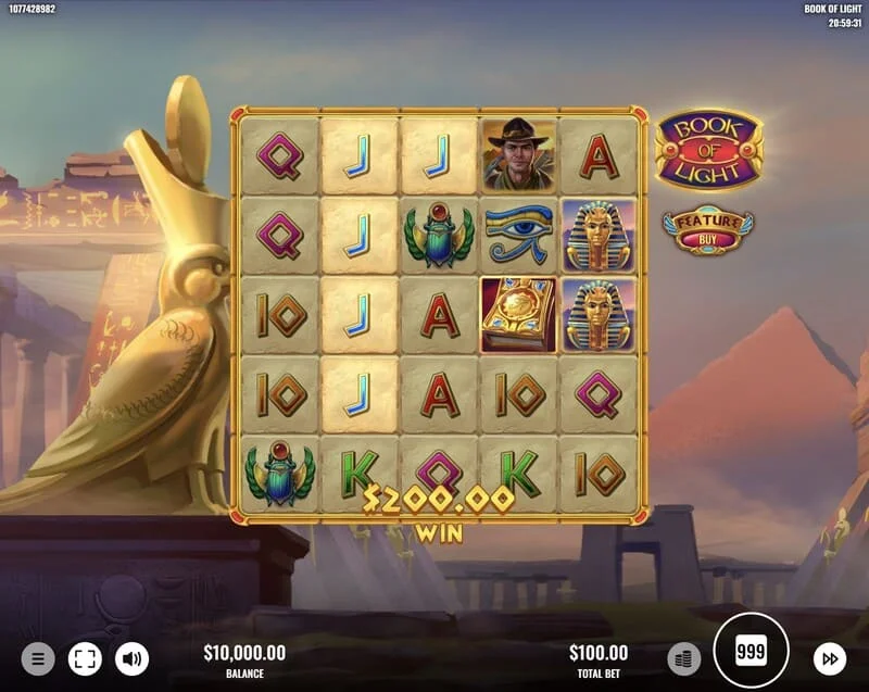 Book of Lights – dobitna linija u osnovnoj igri sa Multiplier Wild simbolom
